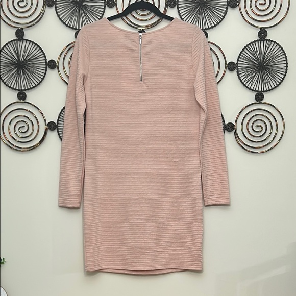 Pink Ribbed Long Sleeve Dress - Picture 2 of 6
